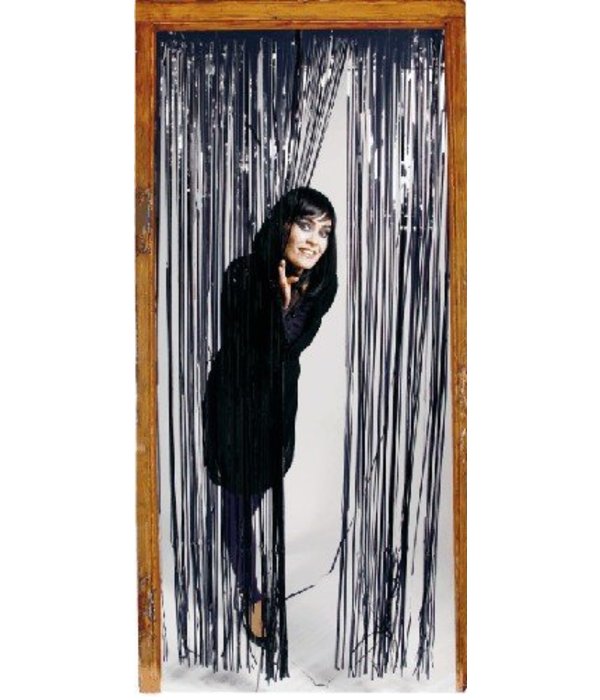 Deur deco gordijn zwart