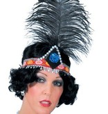 Charleston haarband met veer