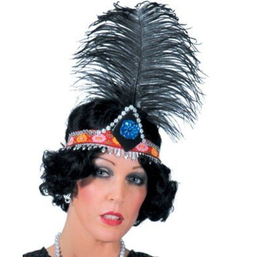 Charleston haarband met veer