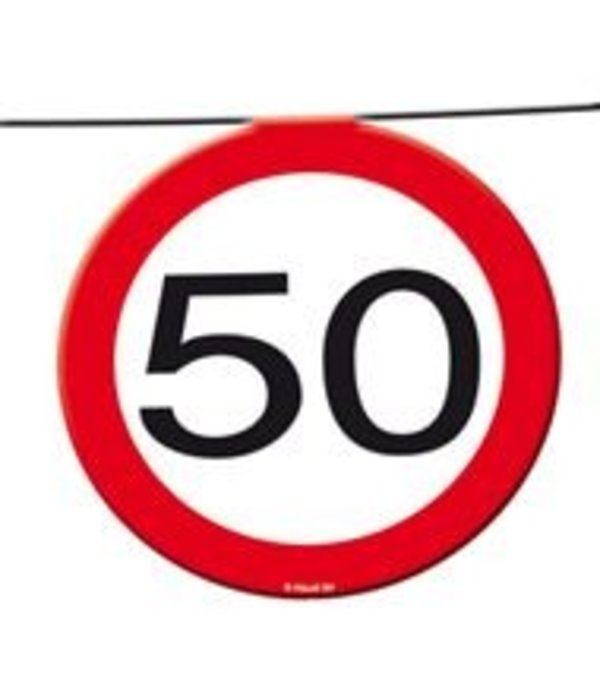 Vlaggenlijn Papier Verkeersbord 50