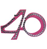 Funbril 40 met steentjes roze