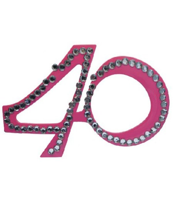 Funbril 40 met steentjes roze