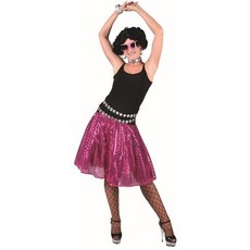 Disco rok glitter fuchsia roze