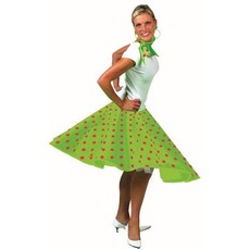 Rock and Roll rok met sjaaltje groen/roze