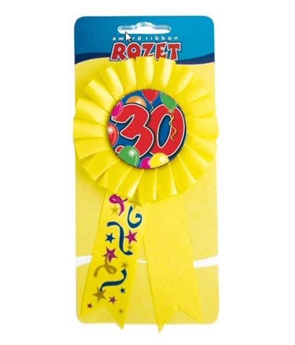 Rozet ballon 30 geel