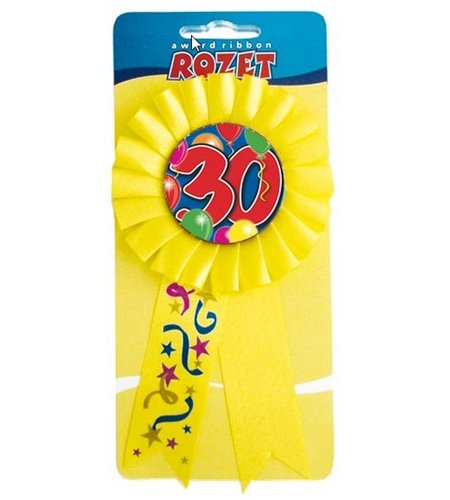 Rozet ballon 30 geel