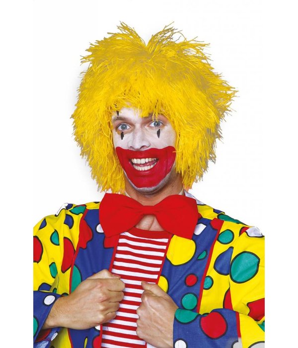 Pruik clown geel