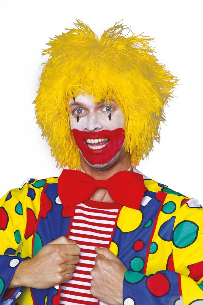 Pruik clown geel