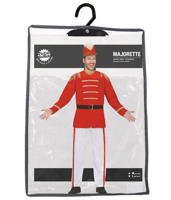 Majorette Kostuum Man Rood Martin