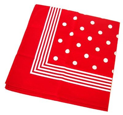 Zakdoek-bandana rood met witte bollen
