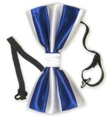 Strik luxe blauw/wit