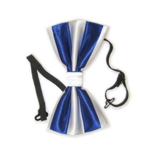 Strik luxe blauw/wit