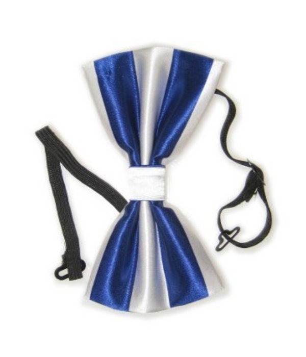 Strik luxe blauw/wit