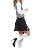 Schoolmeisje Outfit Grijs Zwart Dames