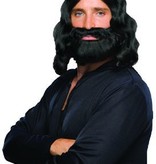 Pruik Holy man zwart