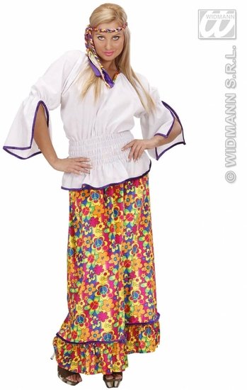 Hippie kostuum fluweel vrouw Andromeda afbeelding