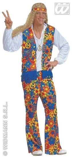 Carnavalskleding Hippy kostuum man Earth afbeelding