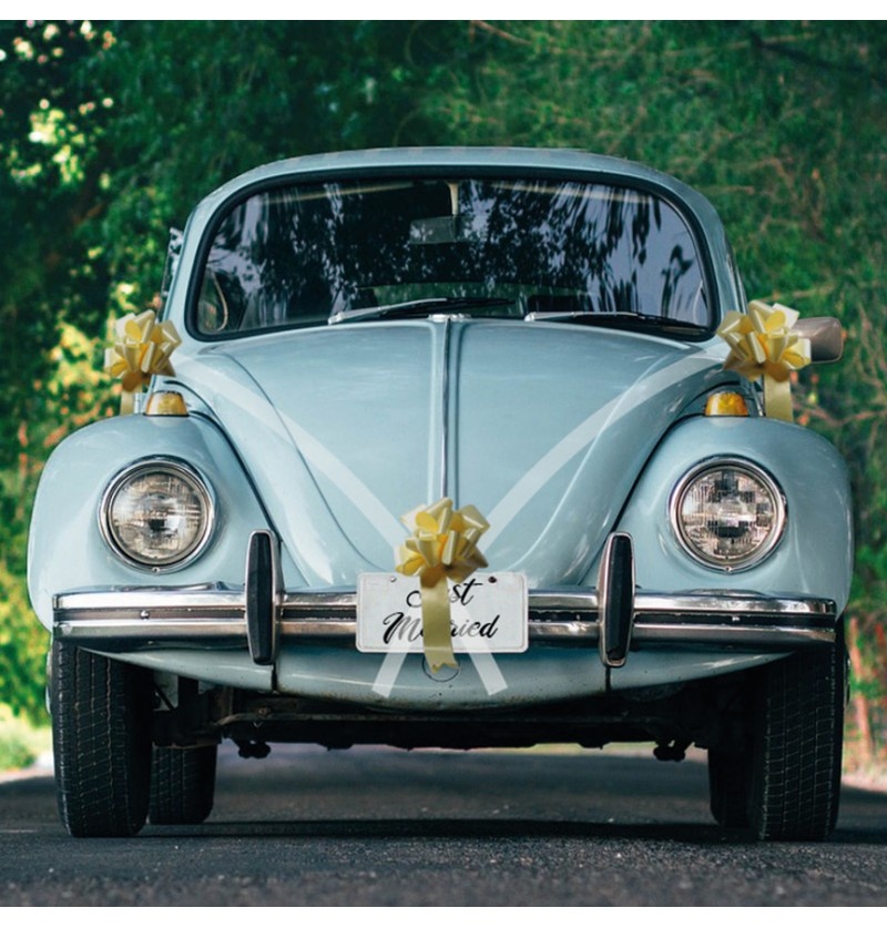 Trouwauto Decoratie Bruiloft 5-Delig Goud afbeelding