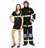 Kostuum brandweer vrouw zwart