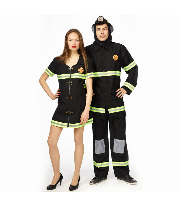 Kostuum brandweer vrouw zwart