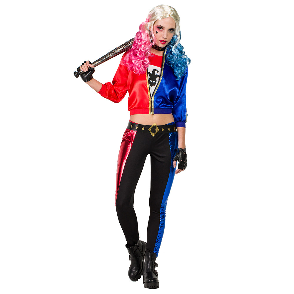 Harley Quinn Kostuum Dames Fatale Blauw/Rood