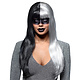 Pruik Evil Temptress Zwart/Wit