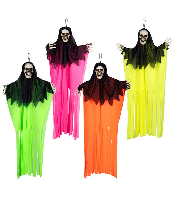 Hangdecoratie Schedel Spook Neon assorti (90cm)