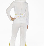 Disco Kostuum Wit Met Goud Dames