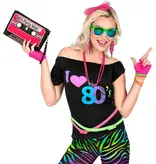T-Shirt Dames I Love 80's Zwart Fashion