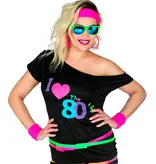 T-Shirt Dames I Love 80's Zwart Fashion