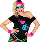 T-Shirt Dames I Love 80's Zwart Fashion