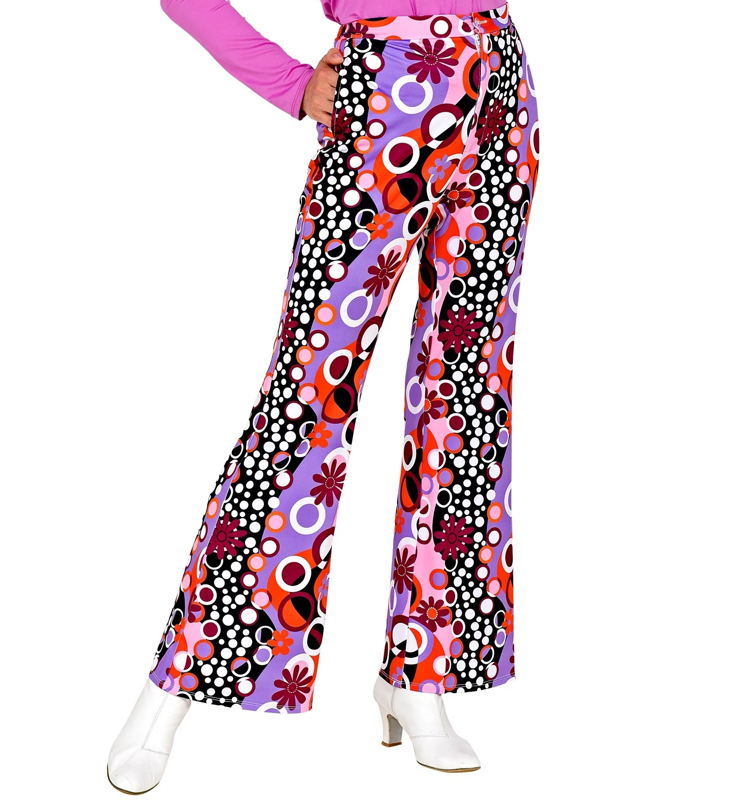 Flared Broek Paars 70's Groovy Dames