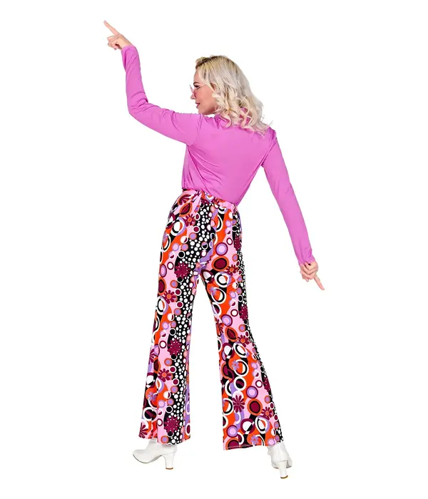 Flared Broek Paars 70's Groovy Dames