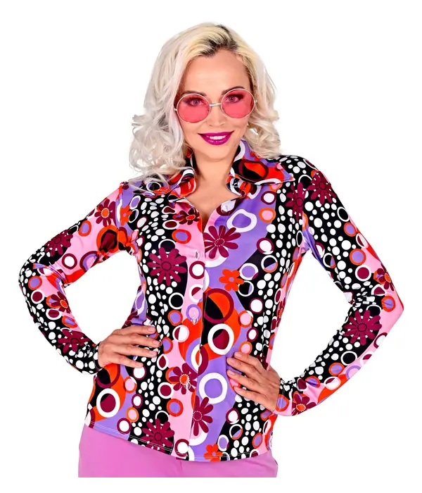 Party Blouse Paars 70's Groovy Dames