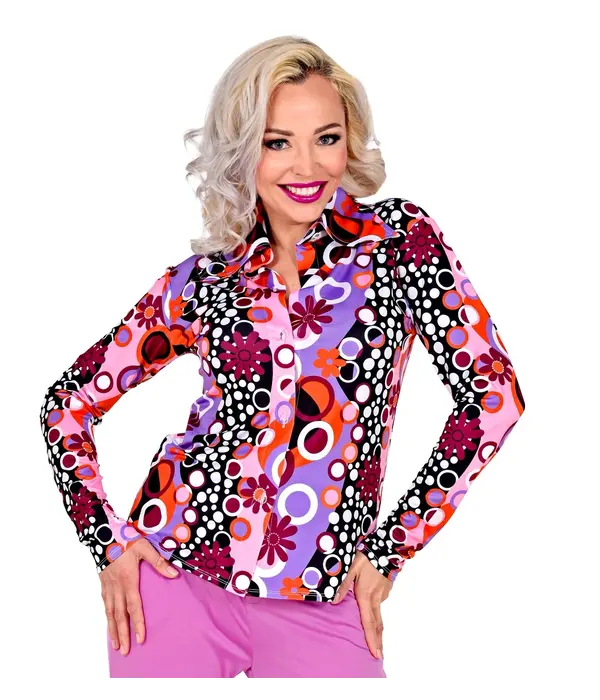 Party Blouse Paars 70's Groovy Dames