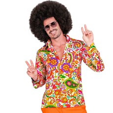 60's Blouse Heren Peace & Paisley Oranje