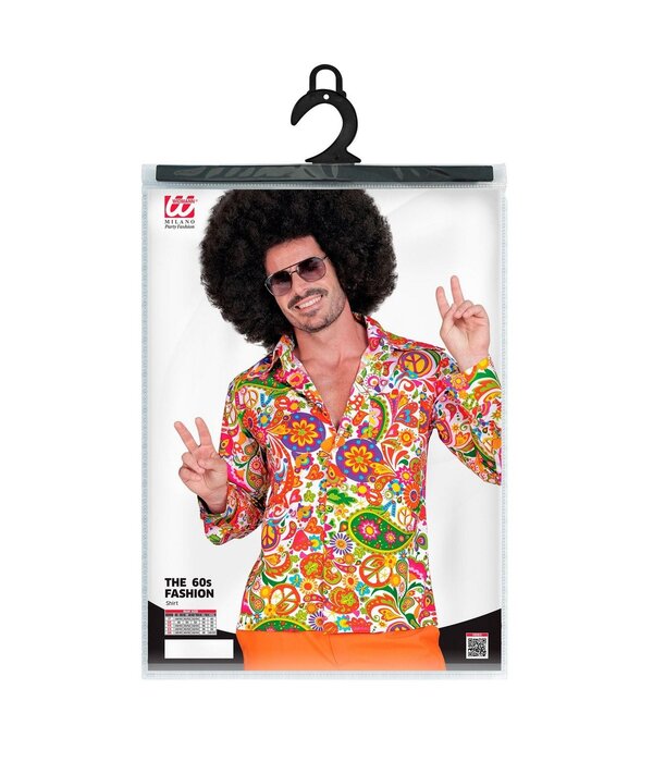 60's Blouse Heren Peace & Paisley Oranje