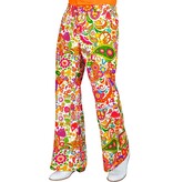 Flared 60's Broek Heren Peace & Paisley