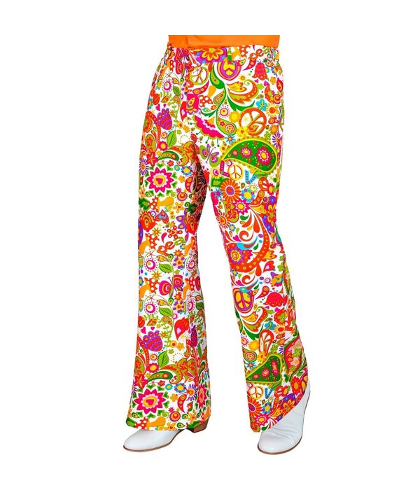 Flared 60's Broek Heren Peace & Paisley