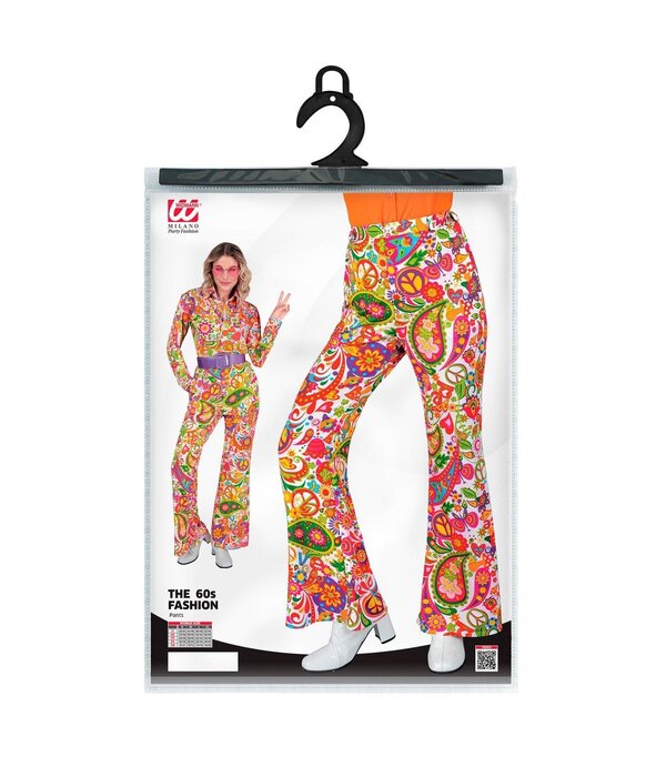 Flared Broek 60's Peace & Paisley Dames