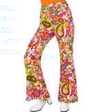 Flared Broek 60's Peace & Paisley Dames