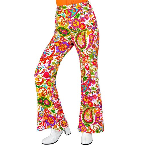 Flared Broek 60's Peace & Paisley Dames