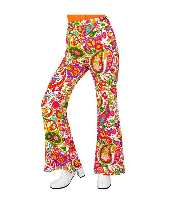 Flared Broek 60's Peace & Paisley Dames