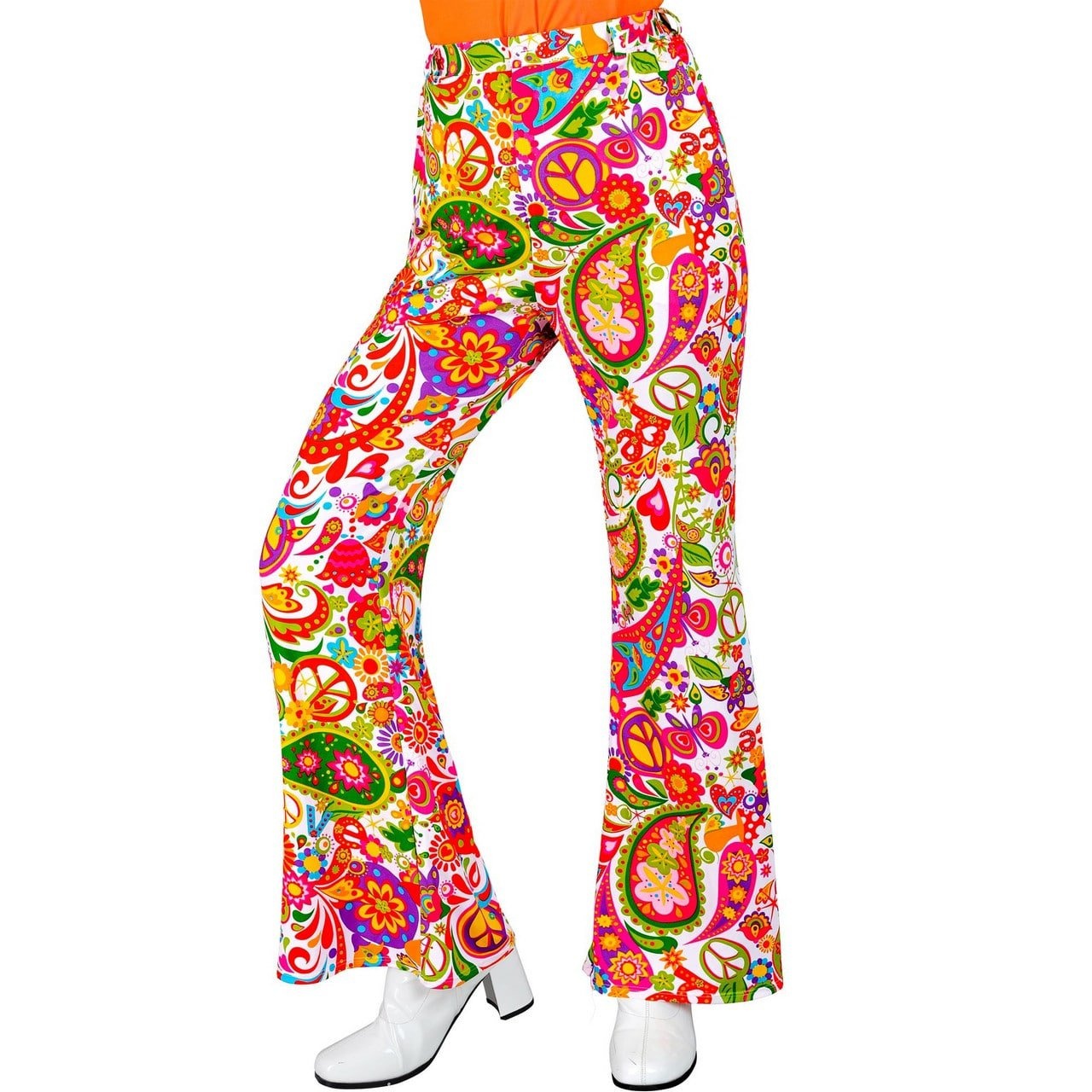 Flared Broek 60&apos;s Peace & Paisley Dames afbeelding