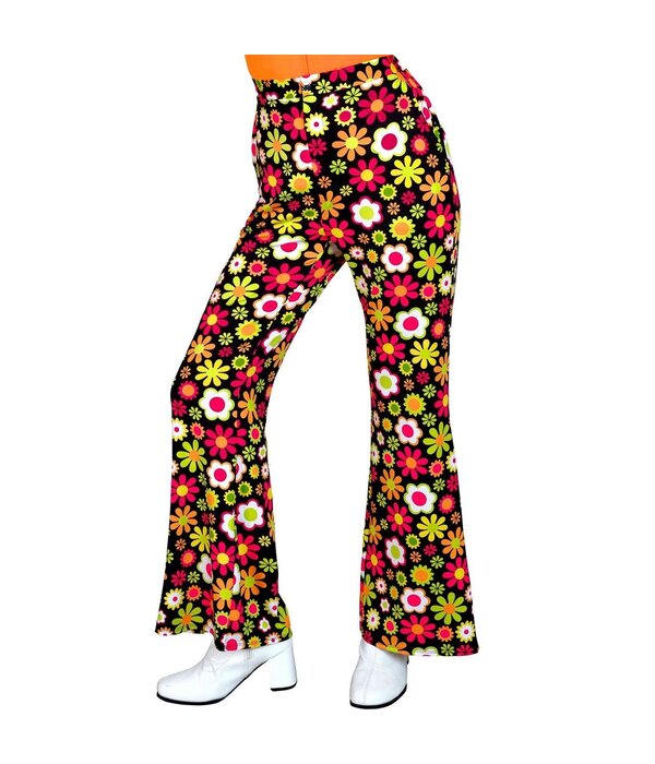 Flared Broek 60's Bloemen Dames