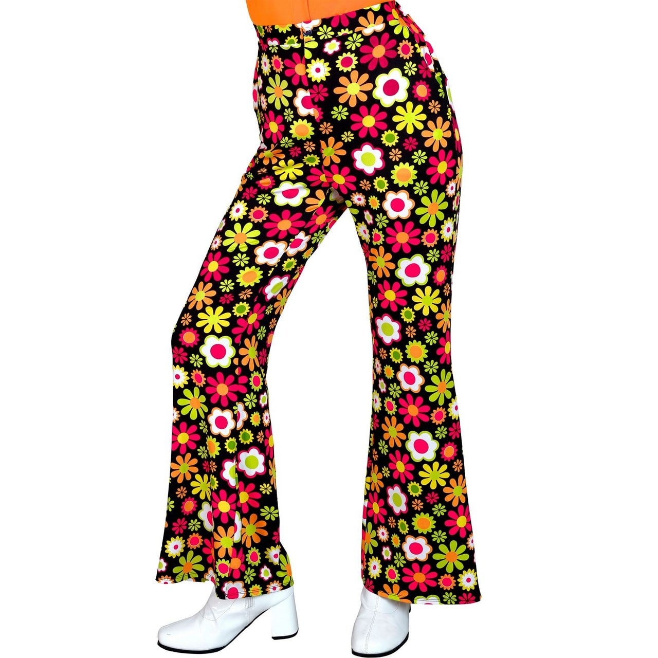 Flared Broek 60&apos;s Bloemen Dames afbeelding