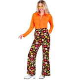 Flared Broek 60's Bloemen Dames