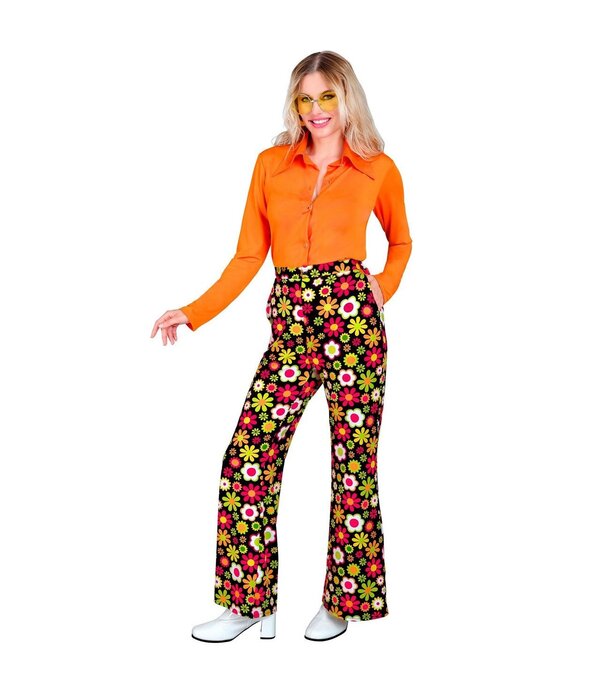 Flared Broek 60's Bloemen Dames