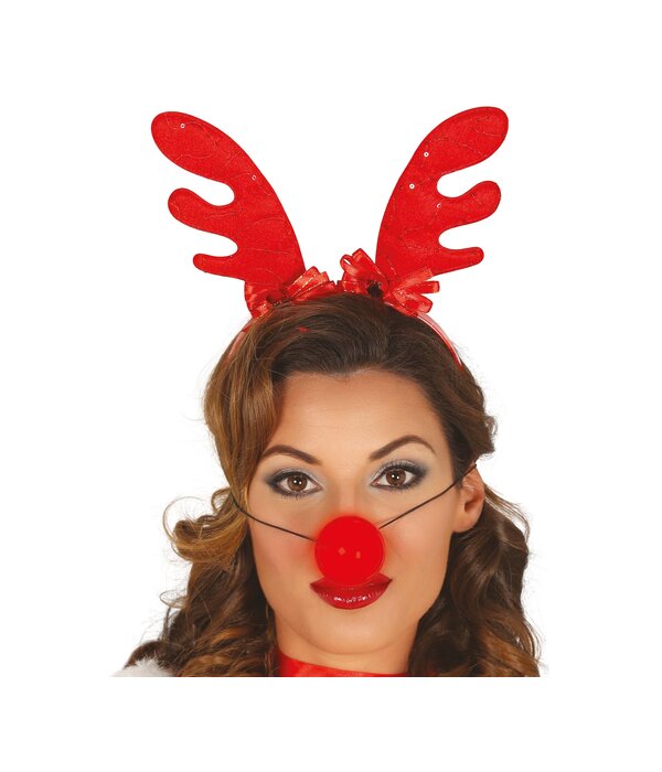 Kerst Diadeem Met Lichtgevende Rendierneus