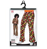 Flared Broek 60's Bloemen Zwart Heren